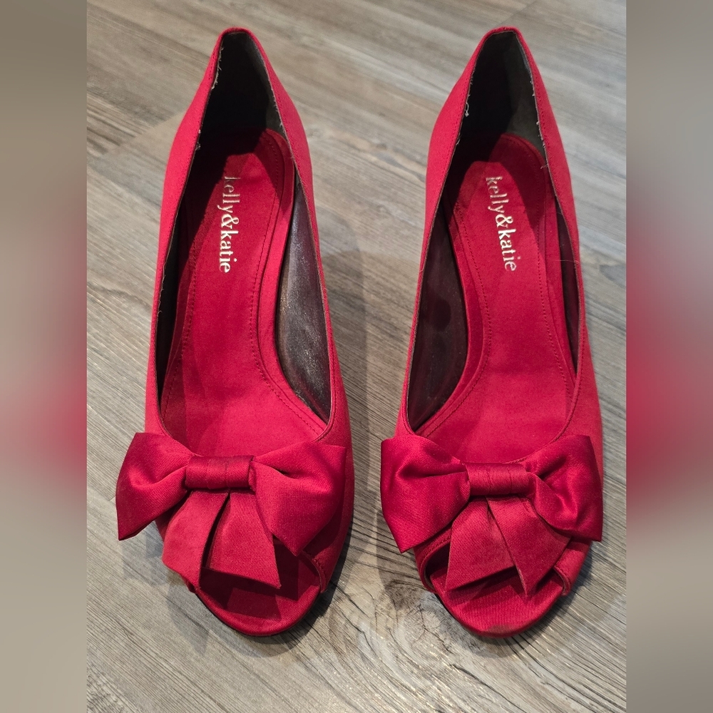 Kelly & Katie Bold Red Bow Heels
